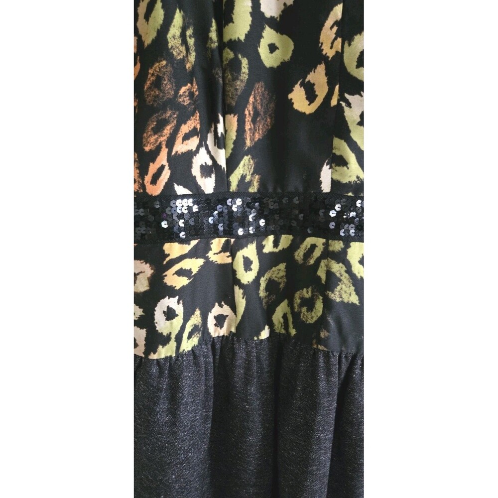 Rachel Roy Animal Print  Sequin Dress Gold Back Zip Event Size 6 - Picture 5 of 10